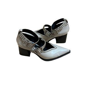 Jeffrey Campbell Amara Pump in Ivory Box Silver - Size 8 M